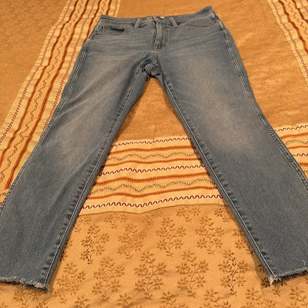 Madewell Light Blue Denim Jeans, Curvy, High Rise, Skinny, Cotton Blend, 29 - Picture 2 of 10